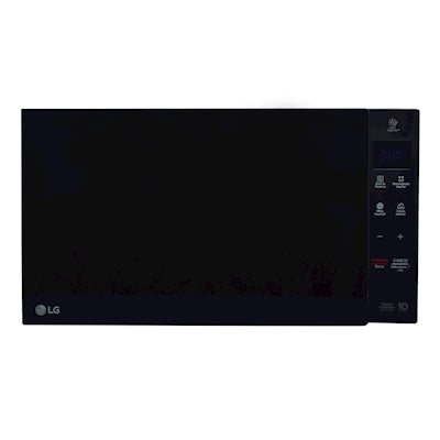 Microondas LG negro 1.5 pies con panel digital y funciones de grill e inverter.