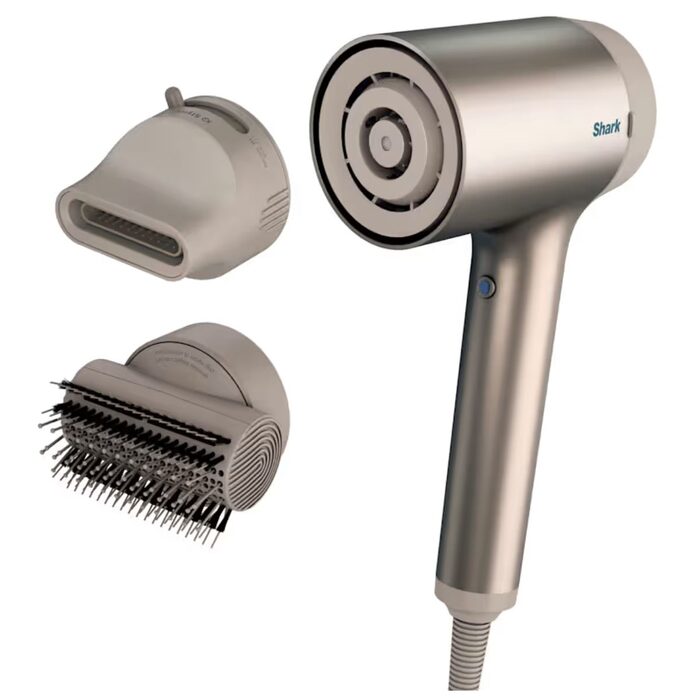 Secadora de Cabello Shark IQ 2 en 1 con Centrador y Cepillo Dorado HD112