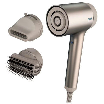 Secadora de Cabello Shark IQ 2 en 1 con Centrador y Cepillo Dorado HD112