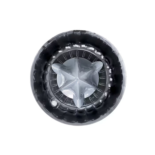 Exprimidor de cítricos negro con cono giratorio y borde desmontable para jugo anti goteo.