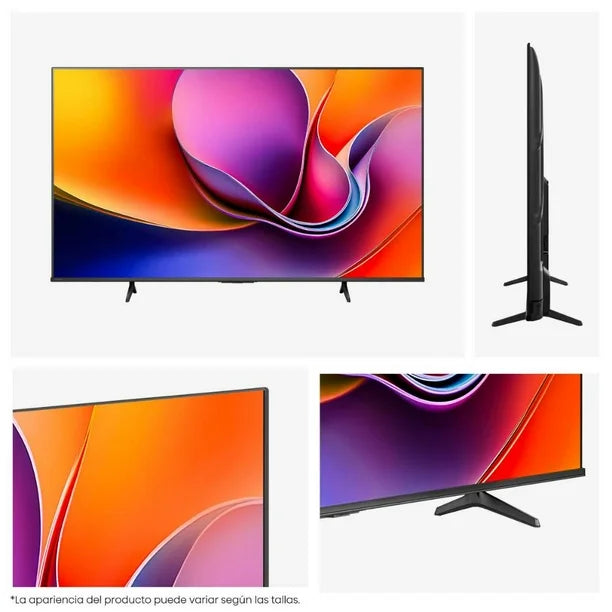 Televisor Hisense 43" 4K Smart TV con pantalla delgada y biseles estrechos color negro.
