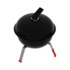 Asador a carbón Tramontina TCP 320L negro con tapa redonda y patas rojas para exterior.