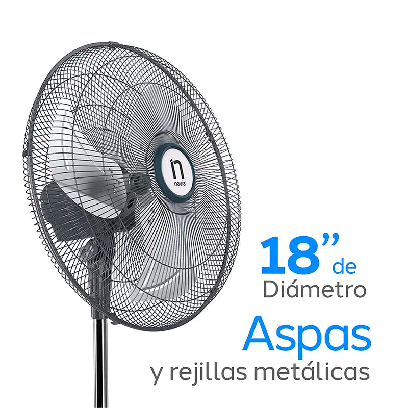 Ventilador de Pedestal Navia A18 18 Pulgadas Base Redonda Metálico