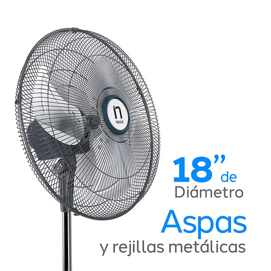 Ventilador de Pedestal Navia A18 18 Pulgadas Base Redonda Metálico