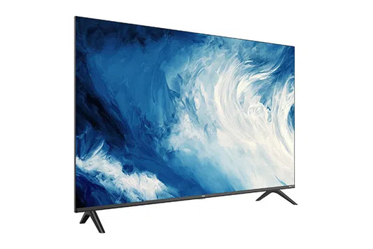 Pantalla TCL Roku 32" HD Smart TV con bisel negro y soporte en V negro visible.