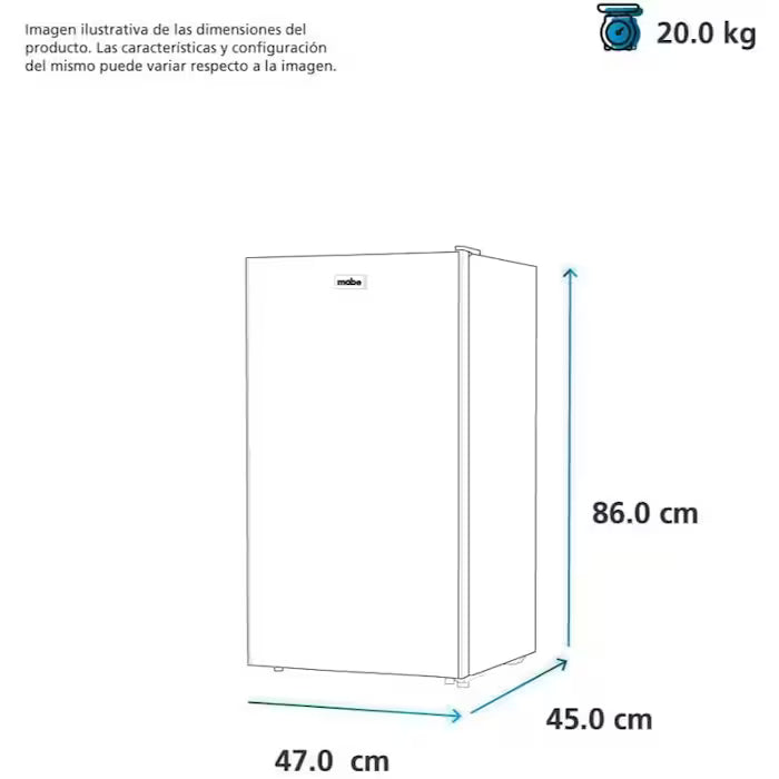 Frigobar Mabe 4 Pies Cúbicos RMF0411PYMX0 - Compacto y Eficiente