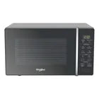 Microondas Whirlpool compacto negro con capacidad de 20 litros y control digital táctil.