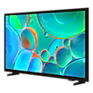 Pantalla Samsung 32 pulgadas Smart TV Full HD con diseño curvo y base negra elegante.