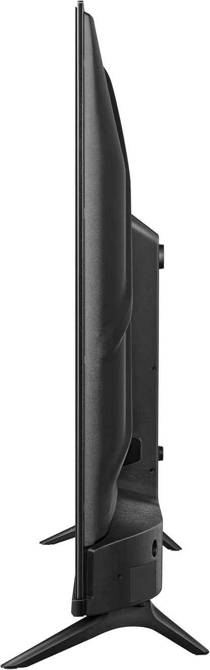 Pantalla Hisense 32" perfil delgado negro con soporte en V y diseño moderno.