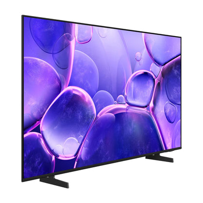 Pantalla Samsung 50" 4K UHD Smart TV con diseño delgado y base en dos patas negras.
